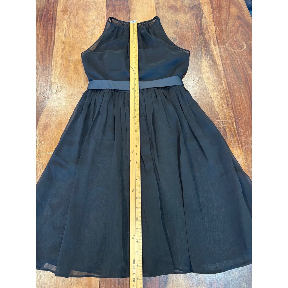 Adrianna Papell black chiffon halter fit & flare cocktail dress women size 2 - Picture 6 of 11